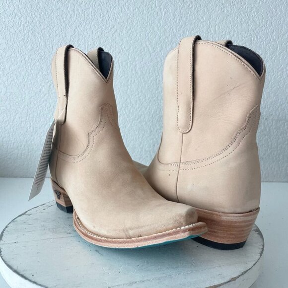 Lane EMMA JANE Womens Cowboy Booties 9.5 Tan Western Cowgirl Short Ankle Boots